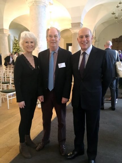 Sally and Michael with Loyd Grossman at the 2018 Heritage Alliance awards