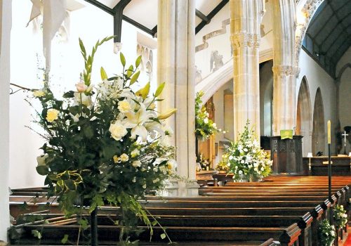 wedding flowers in Church